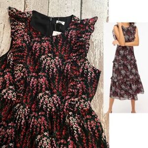 Sleeveless floral ruffle tiered dress - Sz 6